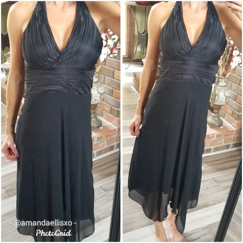 Maria Bonita Halter Asymmetric Midi Dress